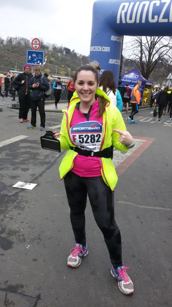avant le départ du semi marathon de Prague