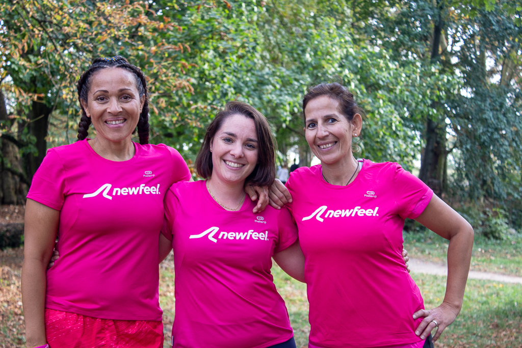 Nadia Runs Paris, Vanessa ExoChic et moi sous les couleurs de Newfeel pour la marche solidaire d'Odysséa