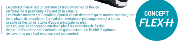 explications du concept Flex H de la chaussure de marche sportive chez Newfeel