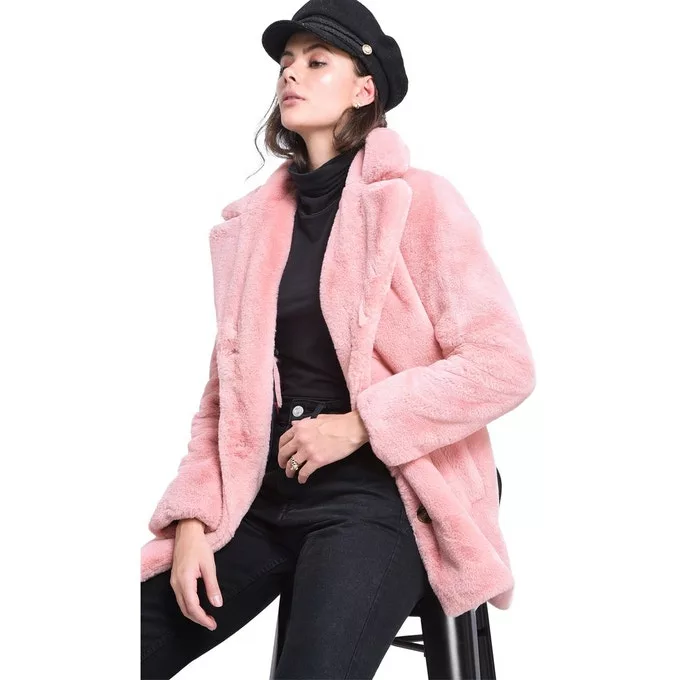 Manteau Rose La Redoute imitation fourrure