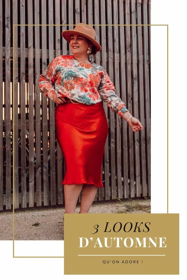 Une jupe satinée avec un pull fleuri le combo parfait d'un look d'automne !
