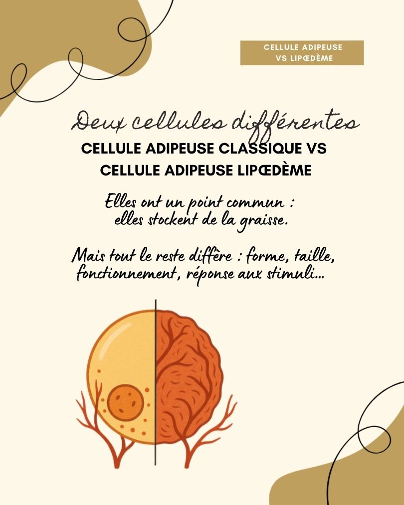 Le lipoedème est une maladie chronique qui provoque une accumulation anormale et symétrique de graisse, le plus souvent sur les jambes et parfois les bras, sans toucher les mains ni les pieds. Contrairement à une prise de poids classique, cette graisse est douloureuse, résistante aux régimes et influencée par les hormones, en particulier lors de la puberté, de la grossesse ou de la ménopause. Souvent confondu avec de l’obésité ou de la cellulite, le lipœdème est pourtant une pathologie à part entière qui nécessite un diagnostic et une prise en charge adaptés.