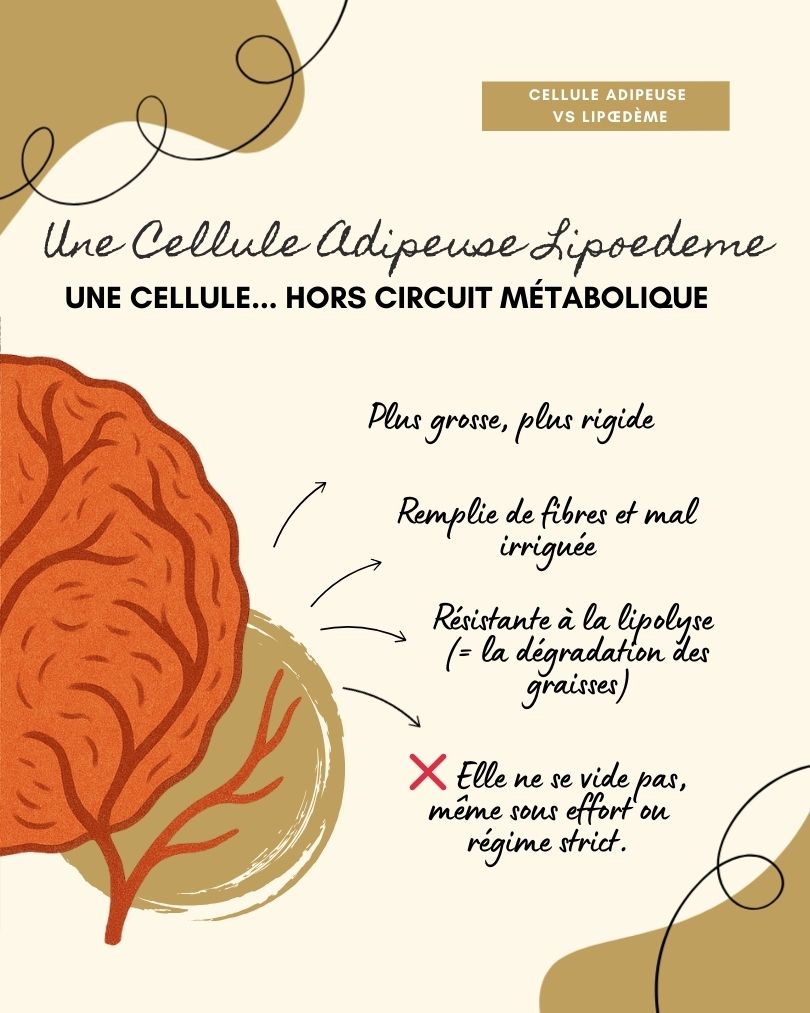 Le lipoedème est une maladie chronique qui provoque une accumulation anormale et symétrique de graisse, le plus souvent sur les jambes et parfois les bras, sans toucher les mains ni les pieds. Contrairement à une prise de poids classique, cette graisse est douloureuse, résistante aux régimes et influencée par les hormones, en particulier lors de la puberté, de la grossesse ou de la ménopause. Souvent confondu avec de l’obésité ou de la cellulite, le lipœdème est pourtant une pathologie à part entière qui nécessite un diagnostic et une prise en charge adaptés.