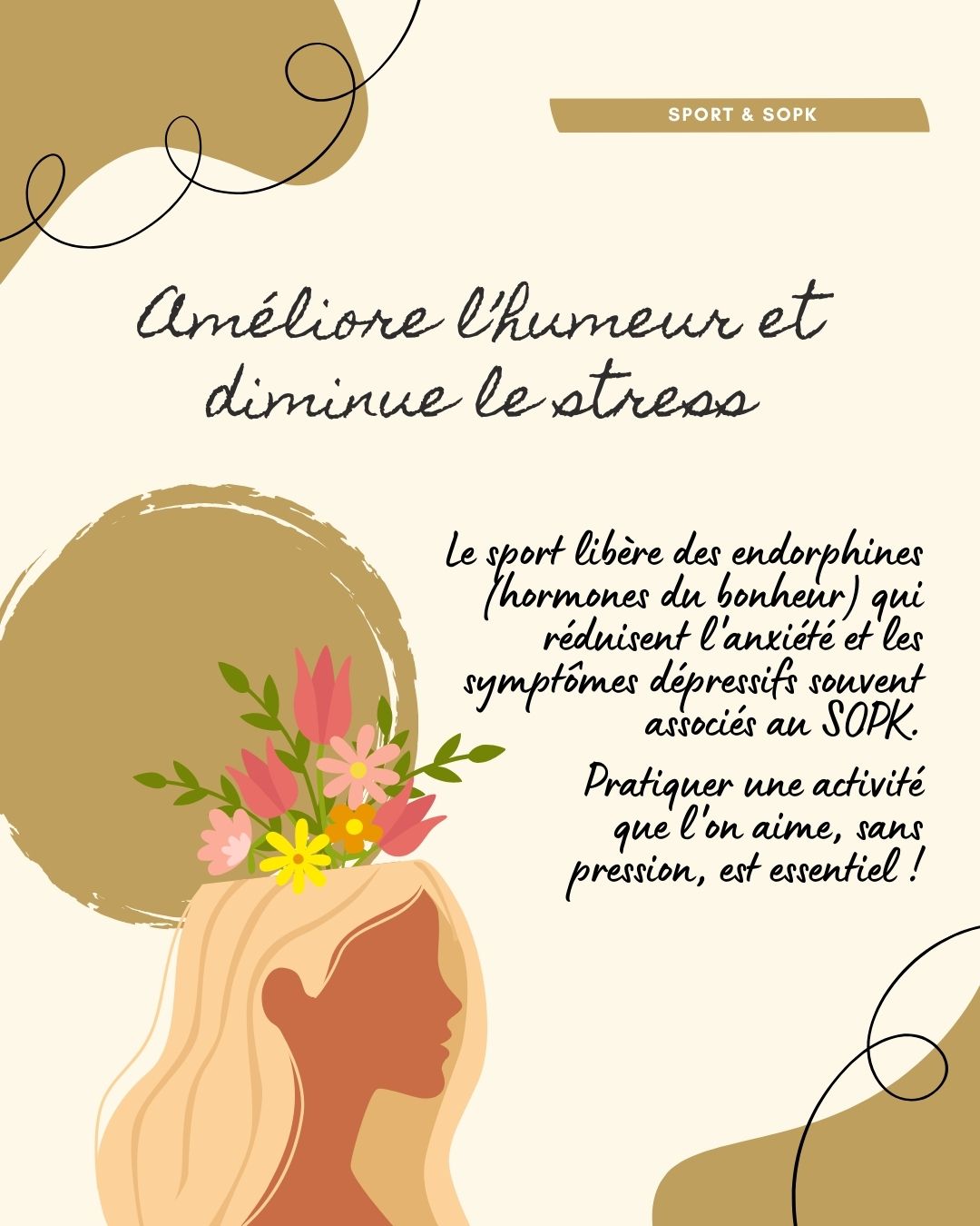 Le syndrome des ovaires polykystiques (SOPK) est un trouble hormonal fréquent chez les femmes en âge de procréer, caractérisé par des cycles irréguliers, un excès d’androgènes et parfois des ovaires polykystiques. Il s’accompagne souvent de symptômes métaboliques comme la résistance à l’insuline, la prise de poids abdominale et une inflammation de bas grade. Bien que chronique, le SOPK peut être efficacement pris en charge grâce à une combinaison de suivi médical, adaptations alimentaires, activité physique et, si nécessaire, traitements médicamenteux ou compléments.